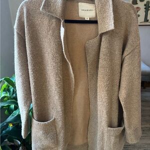 Thread & Supply Tan Cardigan Open Front Mid-Length